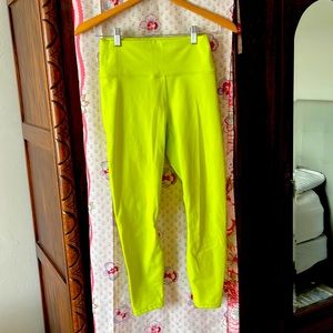 Fabletics fun, bright, lime leggings.